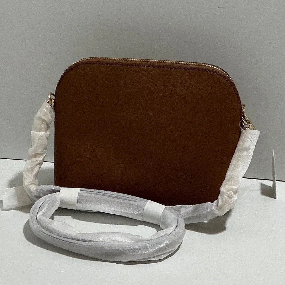 Michael Kors Jet Set Large EW Crossbody Bag Luggage Brown Saffiano Leather NEW
